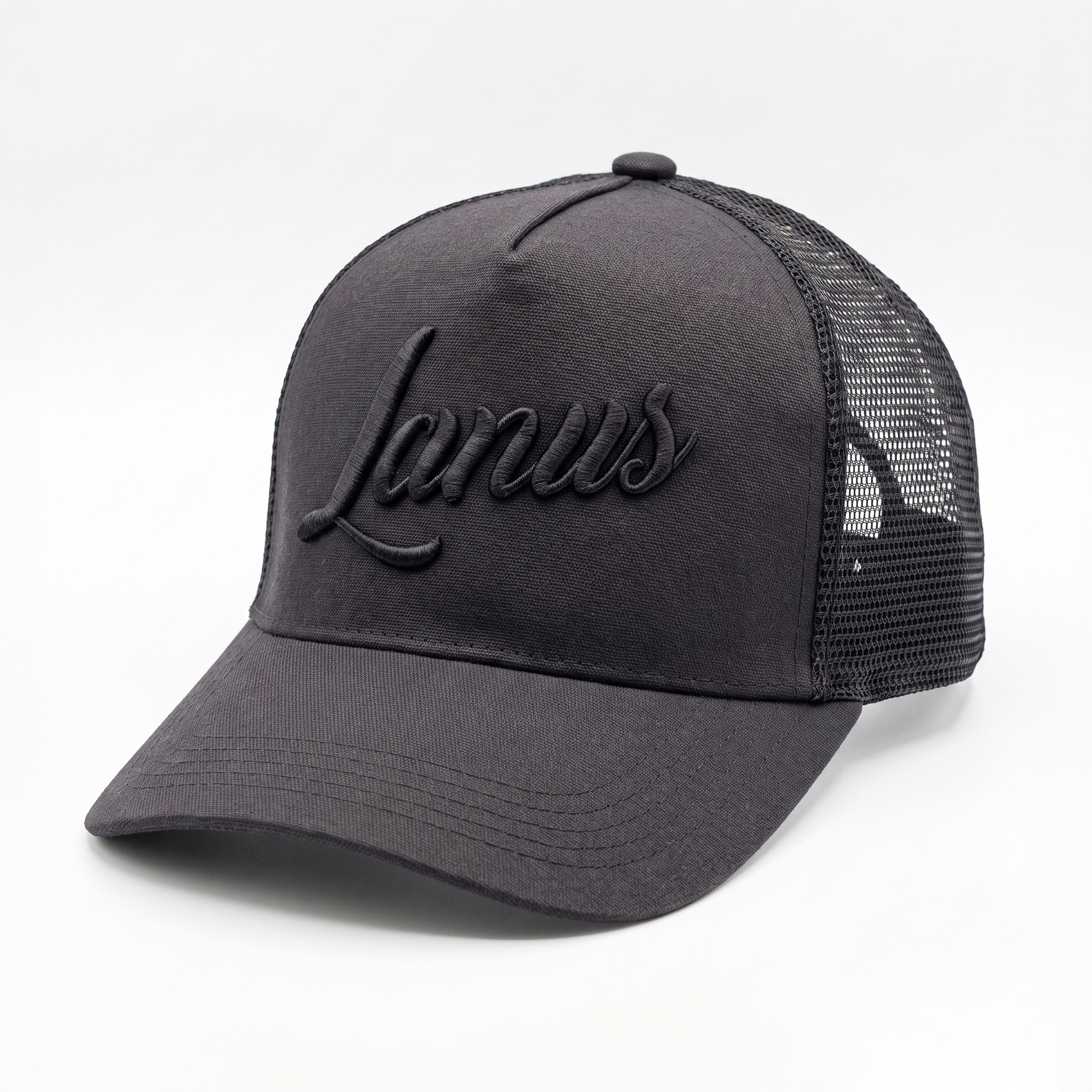 GORRA TRUCKER "LANÚS" NEGRA