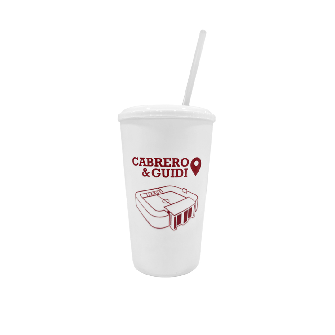 VASO DE PLÁSTICO CON TAPA Y SORBETE