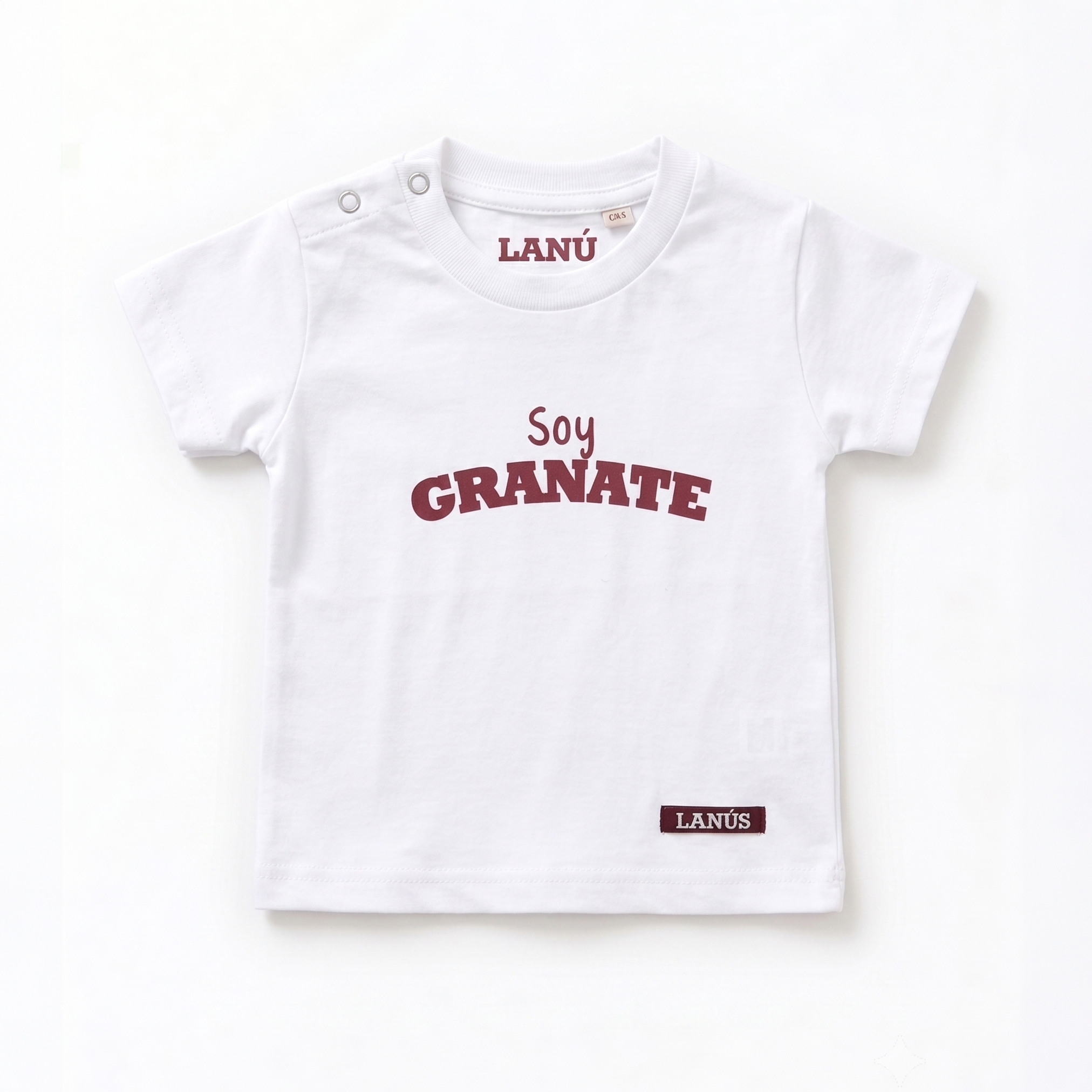 REMERA BEBÉ "SOY GRANATE" - BLANCA