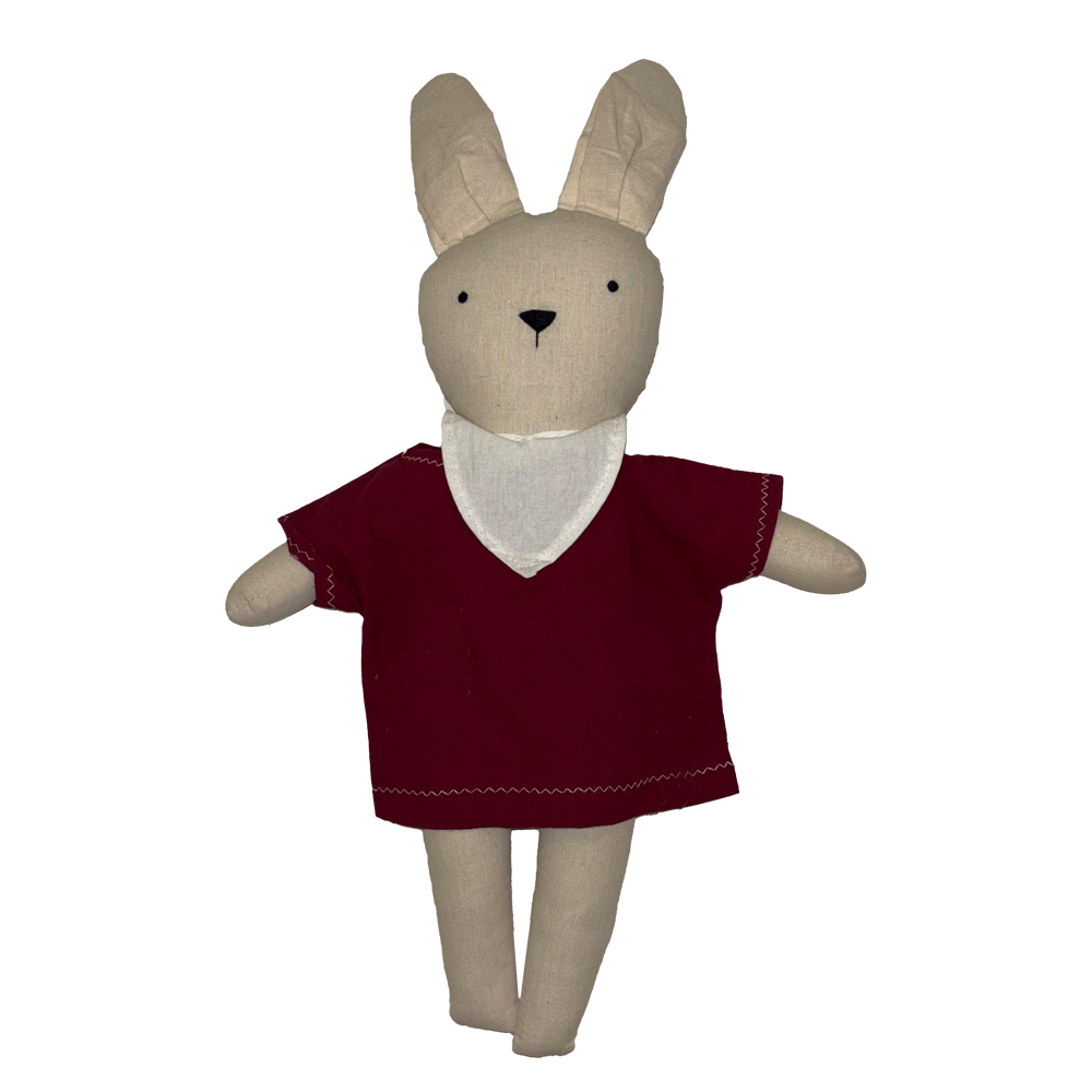MUÑECO DE APEGO CONEJO GRANATE